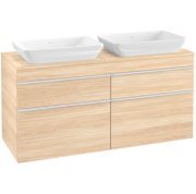 Тумба під раковину Villeroy & Boch Venticello 125,7х50,2 см ДСП в'яз друкарський/ручка алюміній білий A94402PN