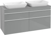 Тумба под раковину Villeroy & Boch Venticello 125,7х50,2 см МДФ стекло глянцевое серое/ручка алюминий белый A94402RA