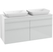 Тумба під раковину Villeroy & Boch Venticello 125,7х50,2 МДФ скло глянсове біле/ручка алюміній білий A94402RE