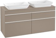 Тумба под раковину Villeroy & Boch Venticello 125,7х50,2 см ДСП трюфель серый/ручка алюминий белый A94402VG