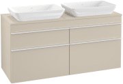 Тумба под раковину Villeroy & Boch Venticello 125,7х50,2 см ДСП мягкий серый/ручка алюминий белый A94402VK