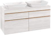 Тумба под раковину Villeroy & Boch Venticello 125,7х50,2 см ДСП/МДФ белое дерево/ручка медь A94405E8
