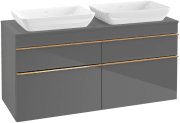 Тумба под раковину Villeroy & Boch Venticello 125,7х50,2 см МДФ глянцевый серый/ручка медь A94405FP
