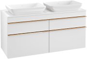 Тумба под раковину Villeroy & Boch Venticello 125,7х50,2 см ДСП/МДФ белый матовый/ручка медь A94405MS