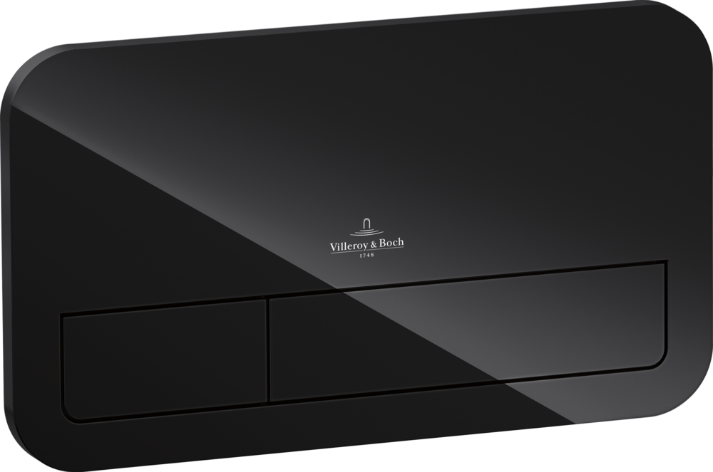 Кнопка смыва для унитаза Villeroy & Boch ViConnect 200G с подсветкой стекло глянцевое черное 921843RB