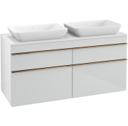 Тумба під раковину Villeroy & Boch Venticello 125,7х50,2 МДФ скло глянсове біле/ручка мідь A94405RE