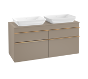 Тумба під раковину Villeroy & Boch Venticello 125,7х50,2 см ДСП трюфель сірий/ручка мідь A94405VG