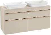 Тумба под раковину Villeroy & Boch Venticello 125,7х50,2 см ДСП мягкий серый/ручка медь A94405VK