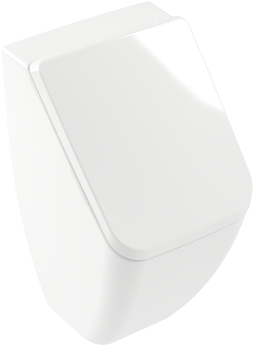 Пісуар підвісний Villeroy & Boch Venticello 28,5х32 см з отворами для кришки санітарна кераміка CeramicPlus кам'яний білий 5504R1RW