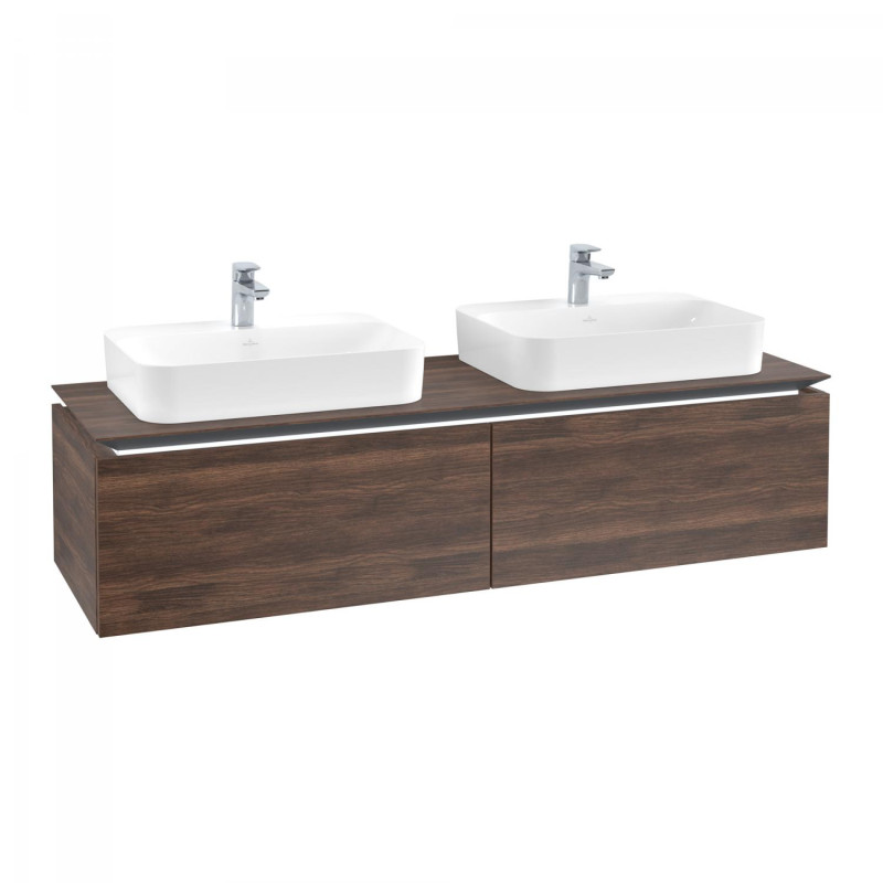 Тумба під раковину Villeroy & Boch Legato 160х38 см з підсвічуванням ДСП дуб аризона B767L0VH