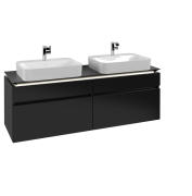 Тумба под раковину Villeroy & Boch Legato 160х55 см с подсветкой МДФ/ДСП черный матовый лак B768L0PD