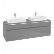 Тумба під раковину Villeroy & Boch Legato 160х55 см з підсвічуванням МДФ/ДСП глянсовий сірий B768L0FP