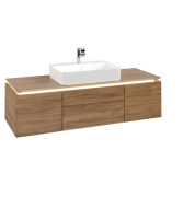 Тумба під раковину Villeroy & Boch Legato 140х38 см з підсвічуванням ДСП дуб канзас B759L0RH