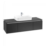 Тумба под раковину Villeroy & Boch Legato 140х38 см с подсветкой МДФ/ДСП черный матовый лак B759L0PD