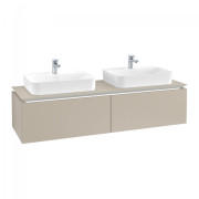 Тумба під раковину Villeroy & Boch Legato 160х38 см з підсвічуванням ДСП ніжно-сірий B767L0VK