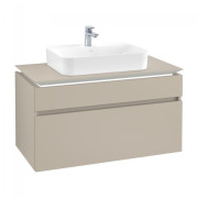 Тумба під раковину Villeroy & Boch Legato 100х55 см з підсвічуванням ДСП ніжно-сірий B756L0VK