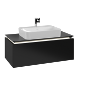 Тумба під раковину Villeroy&Boch Legato 100х38 см з підсвічуванням МДФ/ДСП чорний матовий лак B755L0PD
