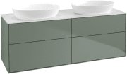 Тумба под раковину Villeroy & Boch Finion 160х50,1 см МДФ оливковый матовый лак/стекло белое матовое FA8100GM