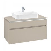 Тумба під раковину Villeroy & Boch Legato 100х55 см з підсвічуванням ДСП ніжно-сірий B756L0VK