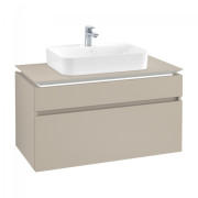 Тумба под раковину Villeroy & Boch Legato 100х55 см с подсветкой ДСП нежно-серый B756L0VK