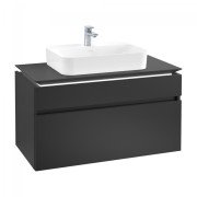 Тумба под раковину Villeroy & Boch Legato 100х55 см с подсветкой МДФ/ДСП черный матовый лак B756L0PD