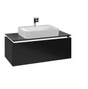 Тумба под раковину Villeroy & Boch Legato 100х38 см с подсветкой МДФ/ДСП черный матовый лак B755L0PD