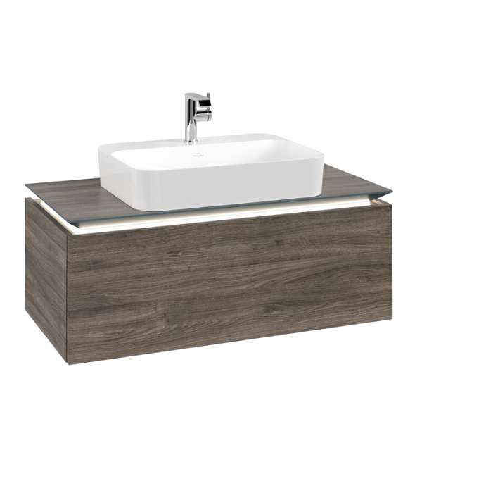 Тумба під раковину Villeroy & Boch Legato 100х38 см з підсвічуванням ДСП кам'яний дуб B755L0RK