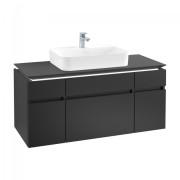 Тумба під раковину Villeroy&Boch Legato 120х55 см з підсвічуванням МДФ/ДСП чорний матовий лак B758L0PD