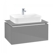 Тумба під раковину Villeroy & Boch Legato 80х38 см з підсвічуванням МДФ/ДСП глянсовий сірий B753L0FP