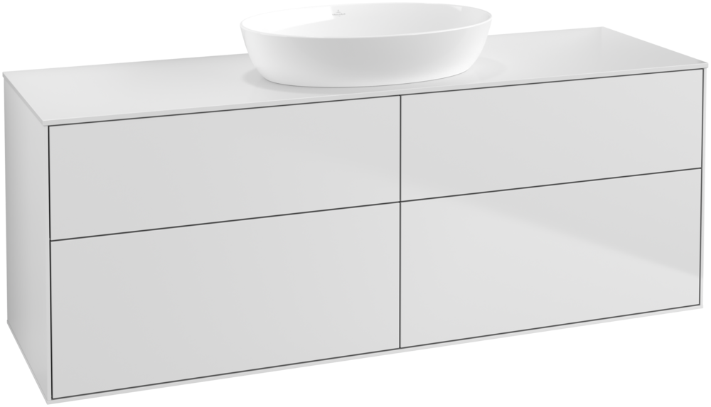 Тумба под раковину Villeroy & Boch Finion 160х50,1 см МДФ белый матовый лак/стекло белое матовое FA9100MT