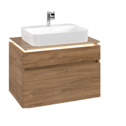 Тумба под раковину Villeroy & Boch Legato 80х55 см з підсвічуванням ДСП дуб канзас B754L0RH