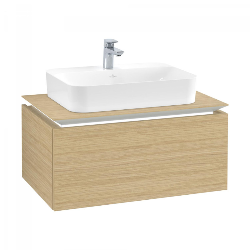 Тумба под раковину Villeroy & Boch Legato 80х38 см с подсветкой ДСП северный дуб B753L0VJ