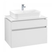 Тумба під раковину Villeroy & Boch Legato 80х55 см з підсвічуванням ДСП білий матовий B754L0MS