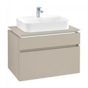 Тумба під раковину Villeroy & Boch Legato 80х55 см з підсвічуванням ДСП ніжно-сірий B754L0VK