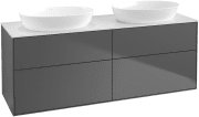 Тумба под раковину Villeroy & Boch Finion 160х50,1 см с подсветкой МДФ антрацит матовый лак/стекло белое матовое GA8100GK