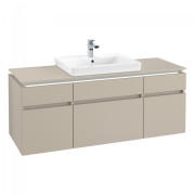 Тумба під раковину Villeroy & Boch Legato 140х55 см з підсвічуванням ДСП ніжно-сірий B685L0VK