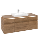 Тумба під раковину Villeroy & Boch Legato 140х55 см з підсвічуванням ДСП дуб канзас B685L0RH