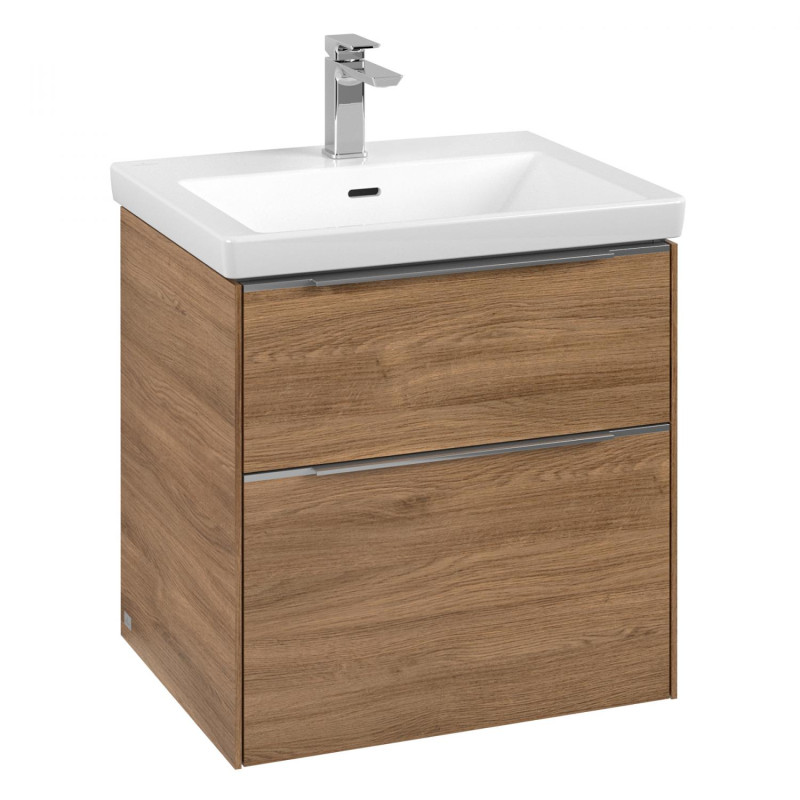 Тумба под раковину Villeroy & Boch Subway 3.0 57,2х57,6 см ДСП/алюминий дуб канзас C57800RH