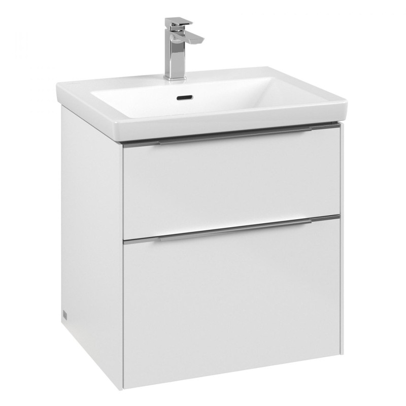 Тумба под раковину Villeroy & Boch Subway 3.0 57,2х57,6 см ДСП/алюминий белый бриллиант C57800VE