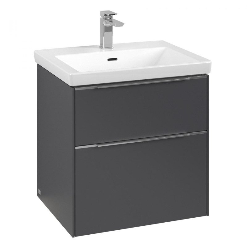 Тумба под раковину Villeroy & Boch Subway 3.0 57,2х57,6 см ДСП/алюминий графит C57800VR