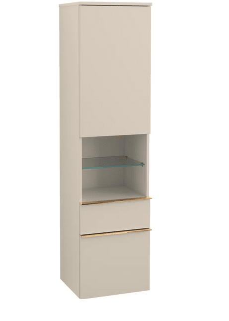 Пенал Villeroy & Boch Venticello 40,4х37,2х154,6 см петлі ліворуч ДСП м'який сірий/ручка мідь A95205VK