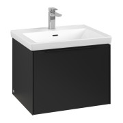 Тумба под раковину Villeroy & Boch Subway 3.0 57,2х42,9 см ДСП/алюминий черный вулкан/черный вулкан C57701VL