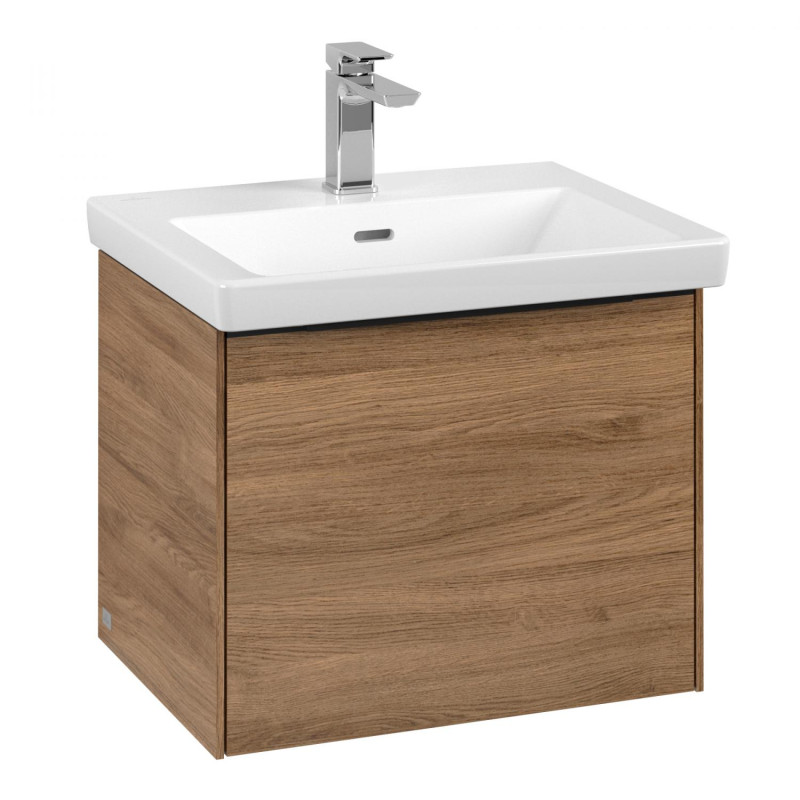 Тумба под раковину Villeroy & Boch Subway 3.0 52,3х42,9 см ДСП/алюминий дуб канзас/черный вулкан C57901RH