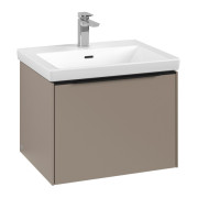 Тумба под раковину Villeroy & Boch Subway 3.0 57,2х42,9 см ДСП/алюминий тауп/черный вулкан C57701VM