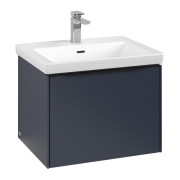 Тумба под раковину Villeroy & Boch Subway 3.0 57,2х42,9 см ДСП/алюминий морской синий/черный вулкан C57701VQ