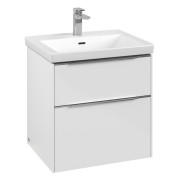 Тумба под раковину Villeroy & Boch Subway 3.0 57,2х57,6 см ДСП/алюминий белый бриллиант C57800VE