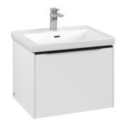 Тумба под раковину Villeroy & Boch Subway 3.0 57,2х42,9 см ДСП/алюминий чистый белый/черный вулкан C57701VF