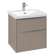 Тумба под раковину Villeroy & Boch Subway 3.0 57,2х57,6 см ДСП/алюминий тауп C57800VM