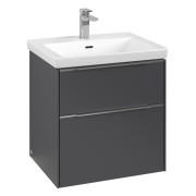 Тумба под раковину Villeroy & Boch Subway 3.0 57,2х57,6 см ДСП/алюминий графит C57800VR