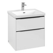 Тумба під раковину Villeroy & Boch Subway 3.0 57,2х57,6 см ДСП/алюміній білий діамант/чорний вулкан C57801VE